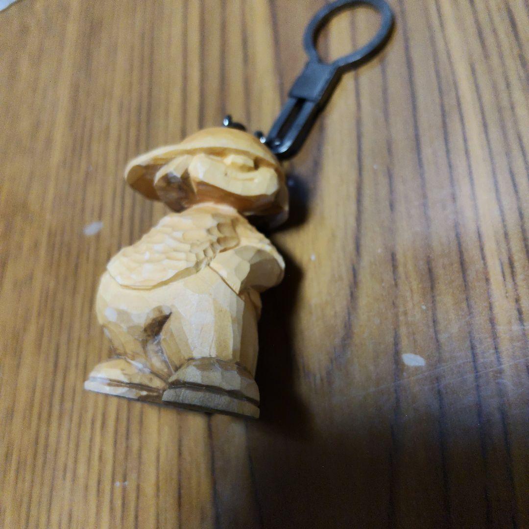 Wooden Carved Doll Keychain