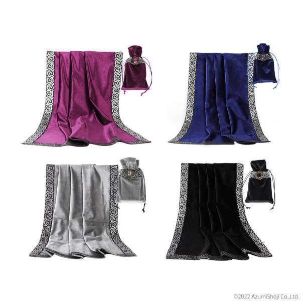 Tarot Cloth Velvet with Pouch Professional Grade Premium Tarot Card Divination Reading Tablecloth for Fortune Tellers Feng Shui Luck Enhancement
