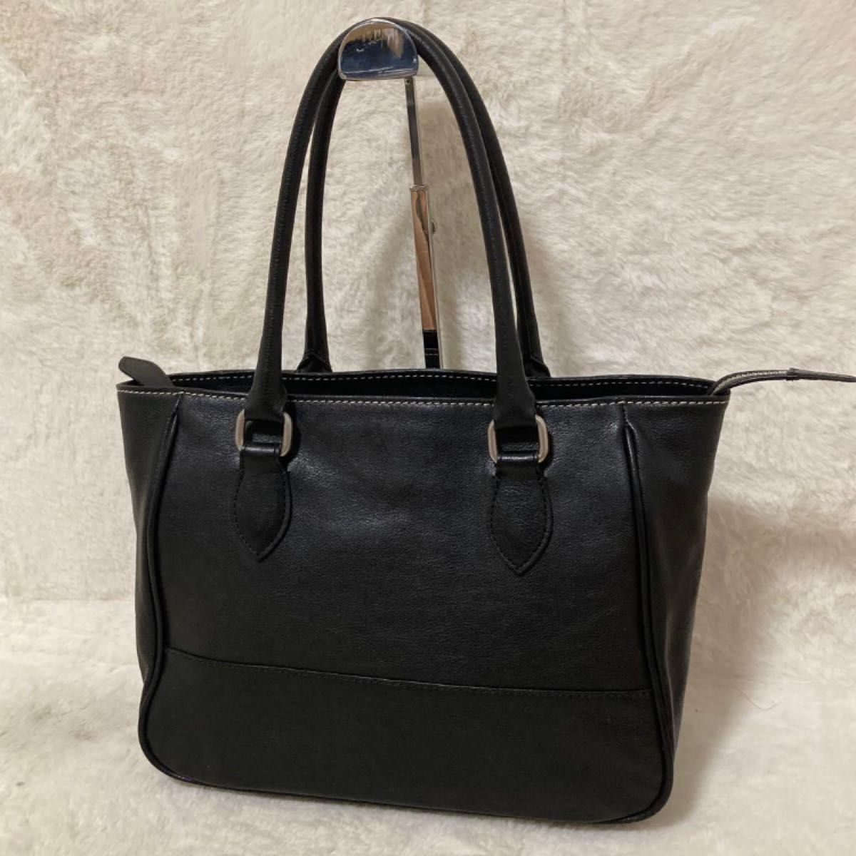 極美品 マーガレットハウエル トートバッグ レザー 本革 ハンドバッグ ブラック