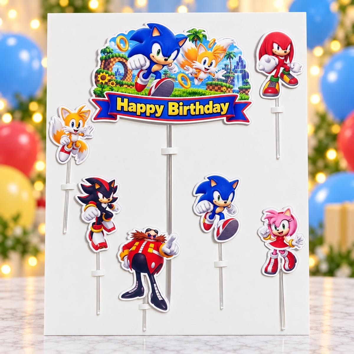 Sonic the Hedgehog Cake Topper Birthday Decoration Party Supplies