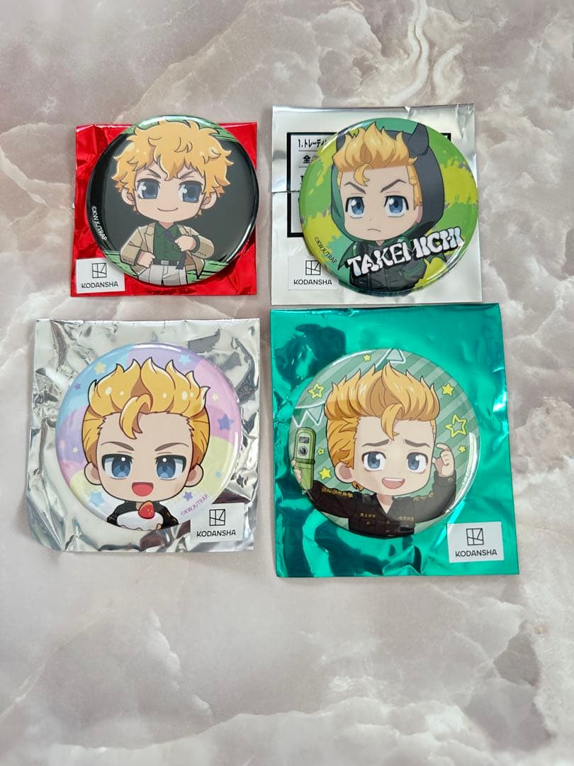 Tokyo Revengers Favorite Tea Prince Cafe Takeomi Hanagaki Can Badge Set of 4