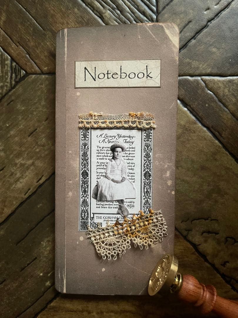 Junk Journal I 附蕾丝采样器 杂记本 跳蚤市场