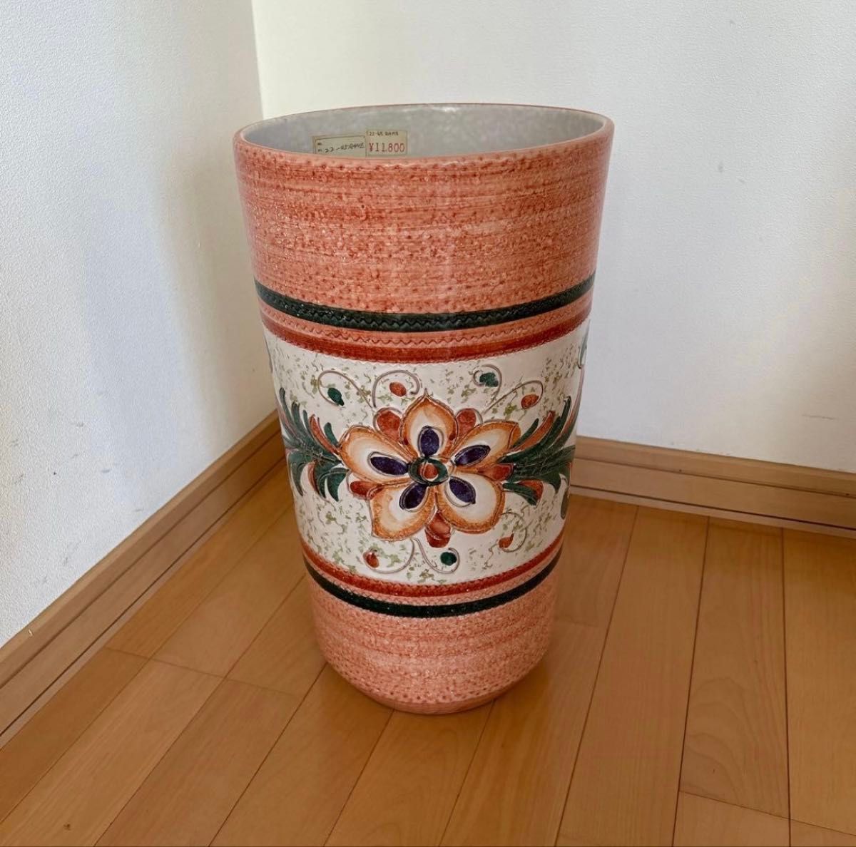 イタリア製 マヨリカ焼き 陶器 傘立て ハンドペイント