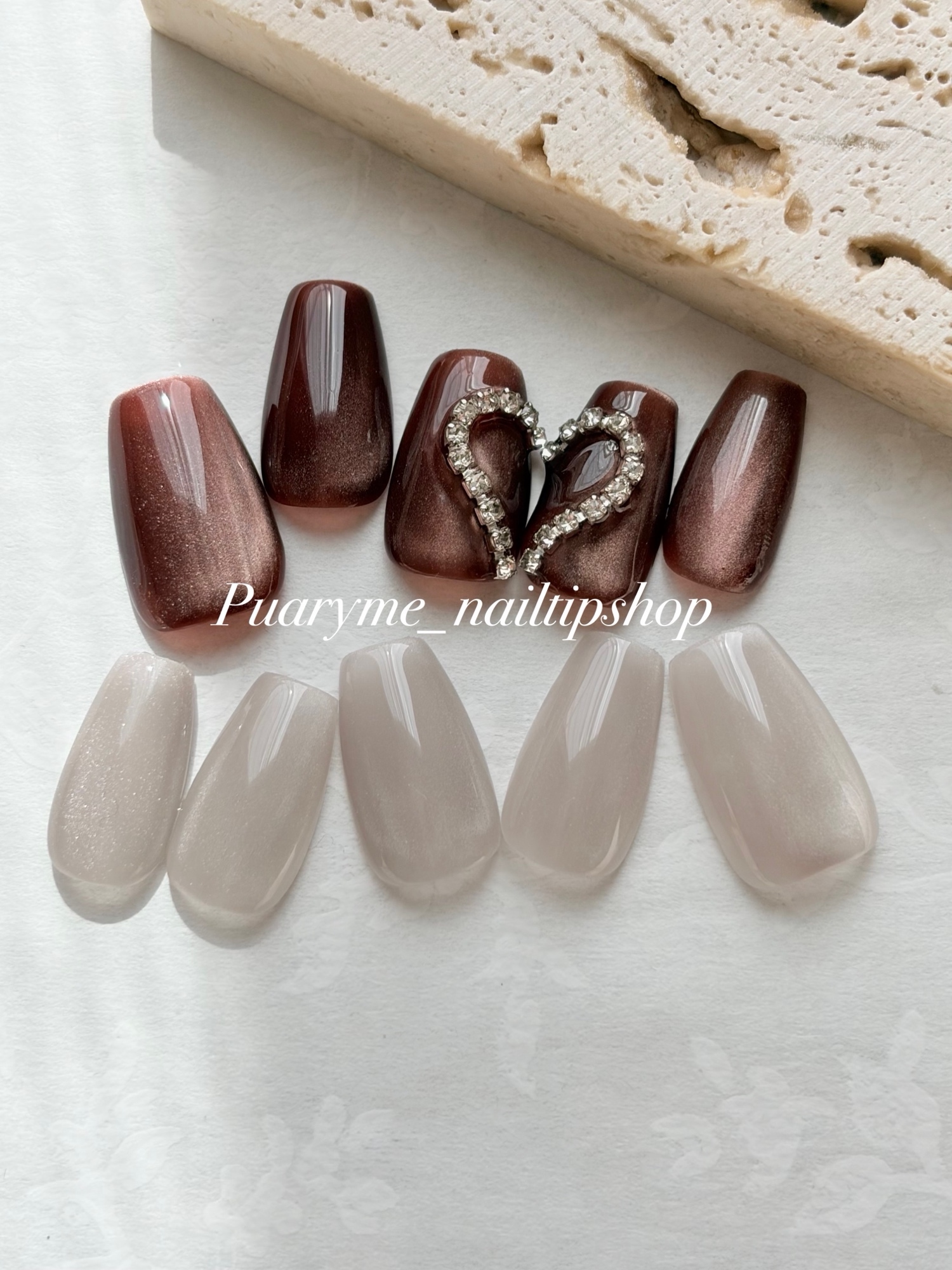 [Kind/size order] nail tip magnet heart bijou glitter minebased mass production type Korean dullness purple