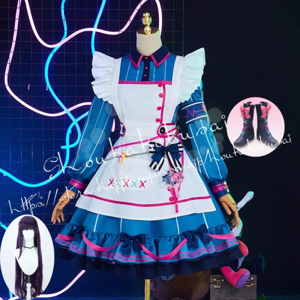Project Sekai PRSK Asahina Mafuyu Cat-Eared Ghost Guide Maid Outfit Cosplay Costume Casual Wear Halloween Costume Event Costume Disguise Activity Festival School Festival Photoshoot