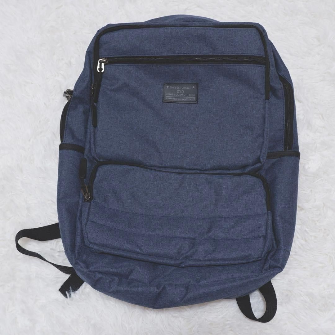 Backpack with USB Port, Large Capacity, Unisex, for Commuting and Schooling, Navy Color, Daypack