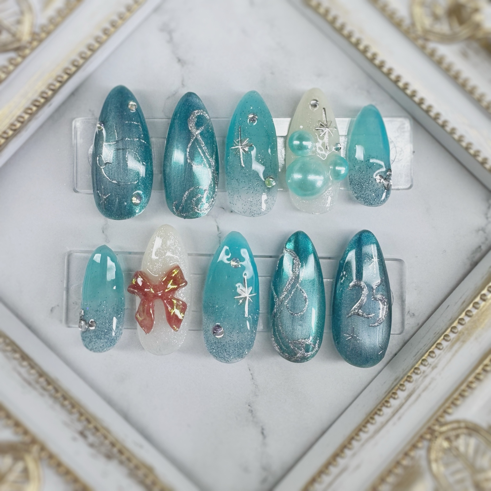 Jubilee Blue Nail Tips Disney Nail 25th Anniversary Sparkling Jubilee