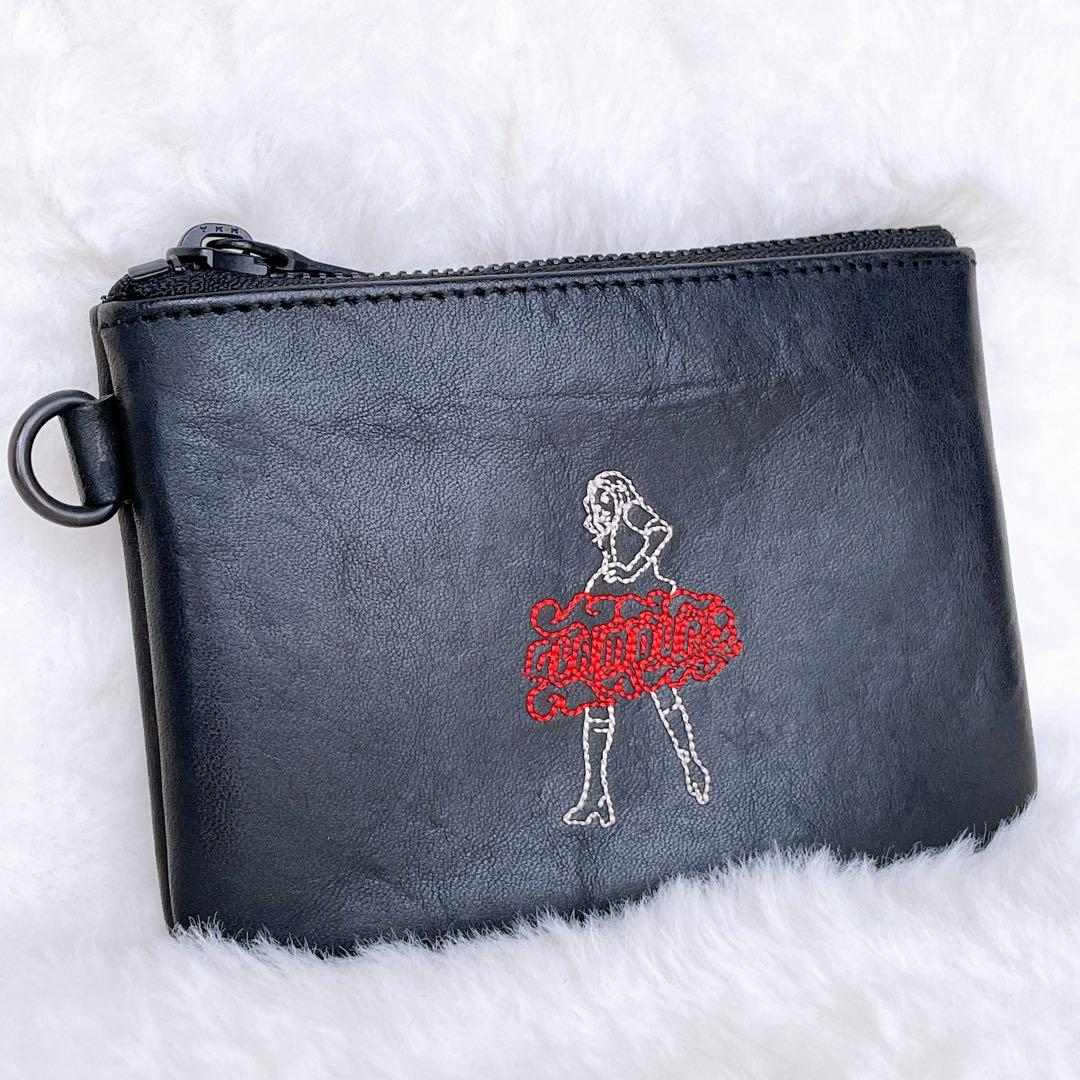 ✨美品✨HYSTERIC GLAMOUR LINE刺绣皮革钱包黑色