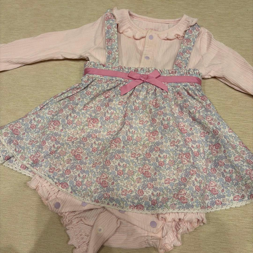 精品 婴儿 连衣裙 碎花 粉色 连体衣 背带裙 梅佐皮亚诺