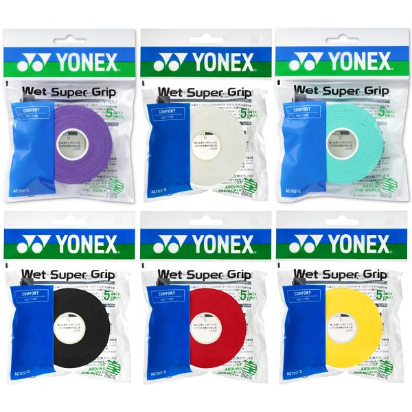 YONEX Wet Super Grip (5-Pack) Refill AC102-5 Tennis Badminton Overgrip [Genuine Domestic Product]