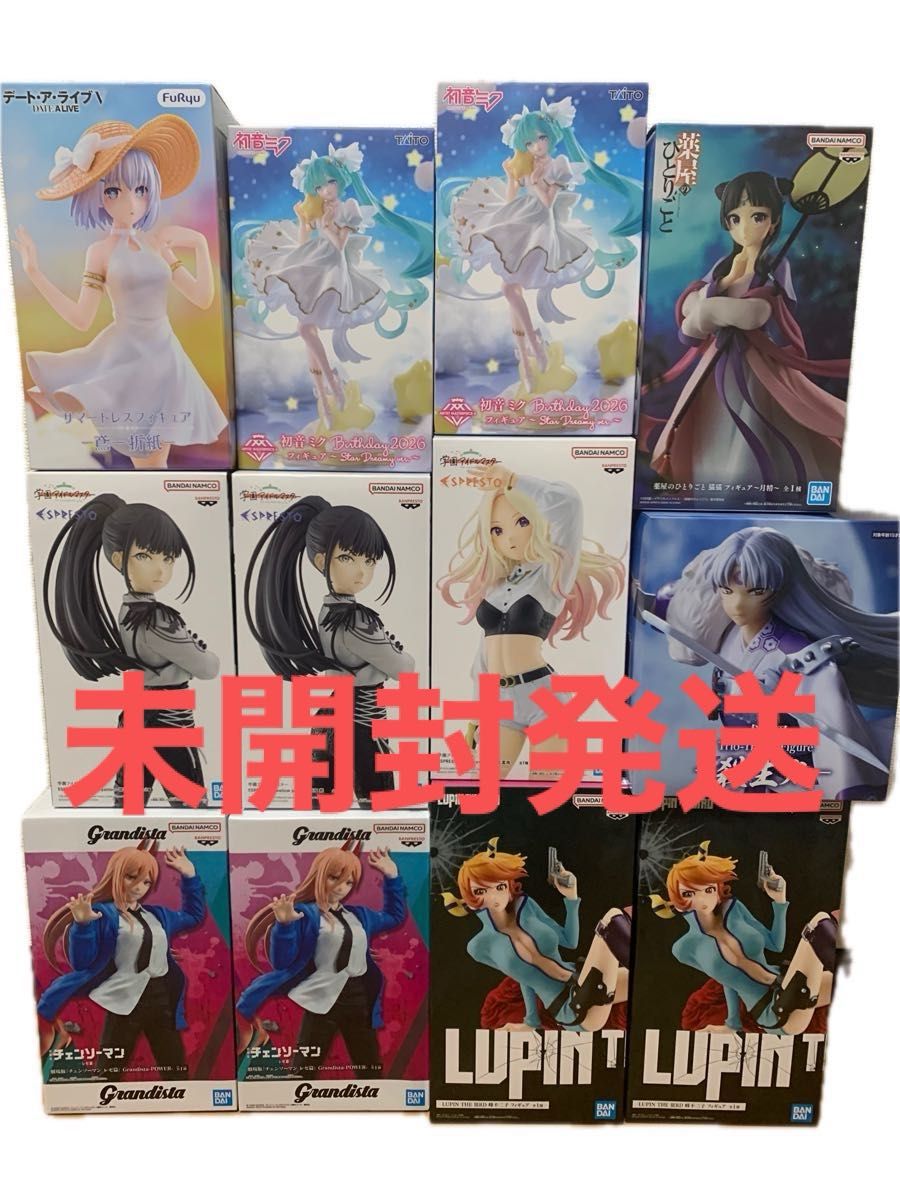 美少女景品手办12件套打包出售 初音未来 链锯人等