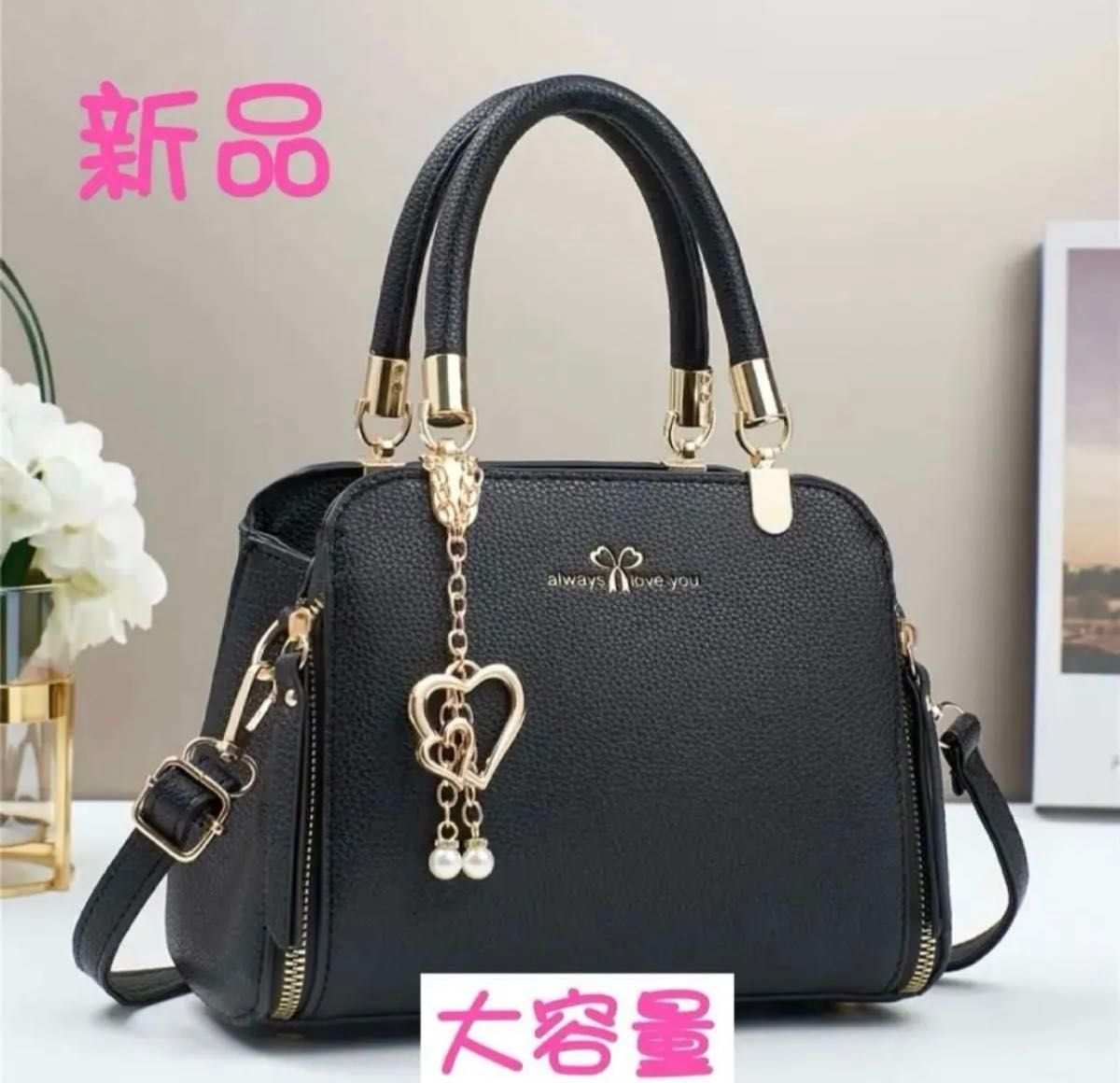 斜挎包 PU 女士皮革口袋包 2way 全新女士手提包