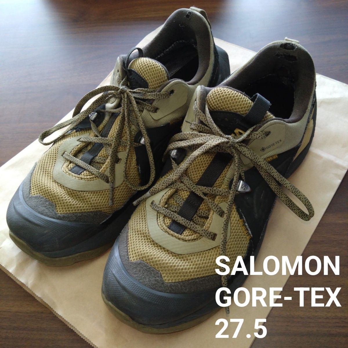 萨洛蒙 ELIXIR GORE-TEX 运动鞋 27.5厘米 卡其色