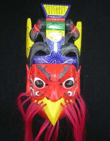 贵州汉族戏剧面具 中国电视剧装饰品 100%木制工艺品 民族艺术#123