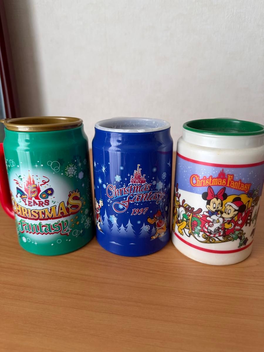 東京ディズニーランド クリスマスファンタジー 缶型タンブラー 3個セット