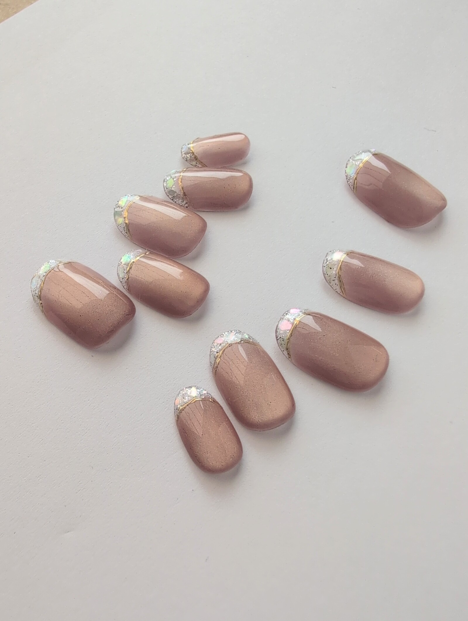 054 Aurora Color Sheer French Nail | Juicy Pink | Elegant Magnetic Nail Tips | Adult Cute | Bridal & Office