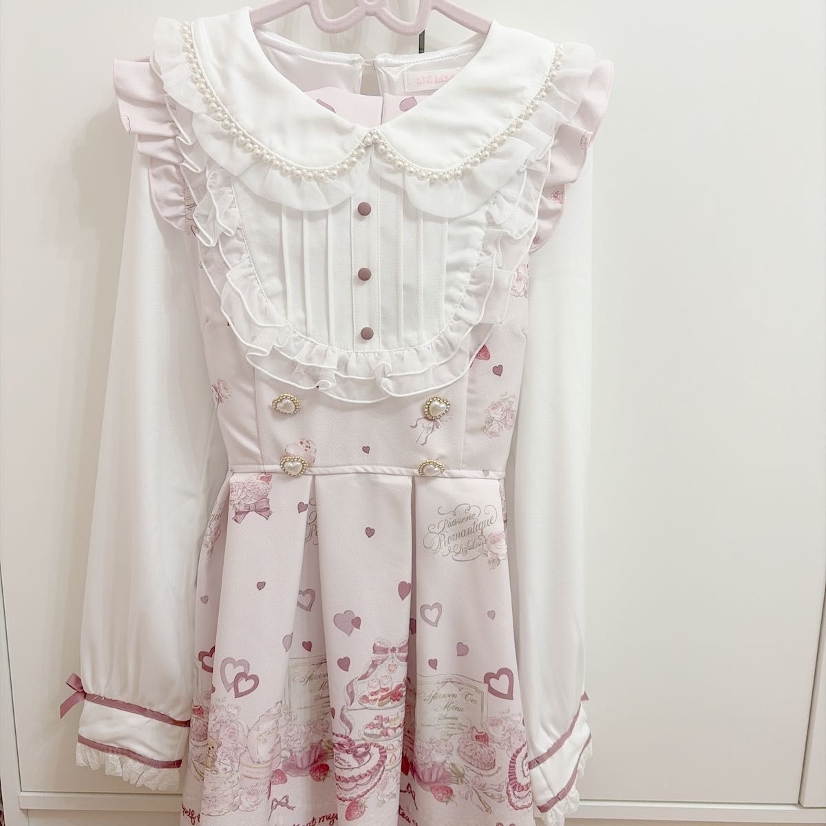 LIZ LISA Many Hearts Afternoontea图案设置粉色。先生专用