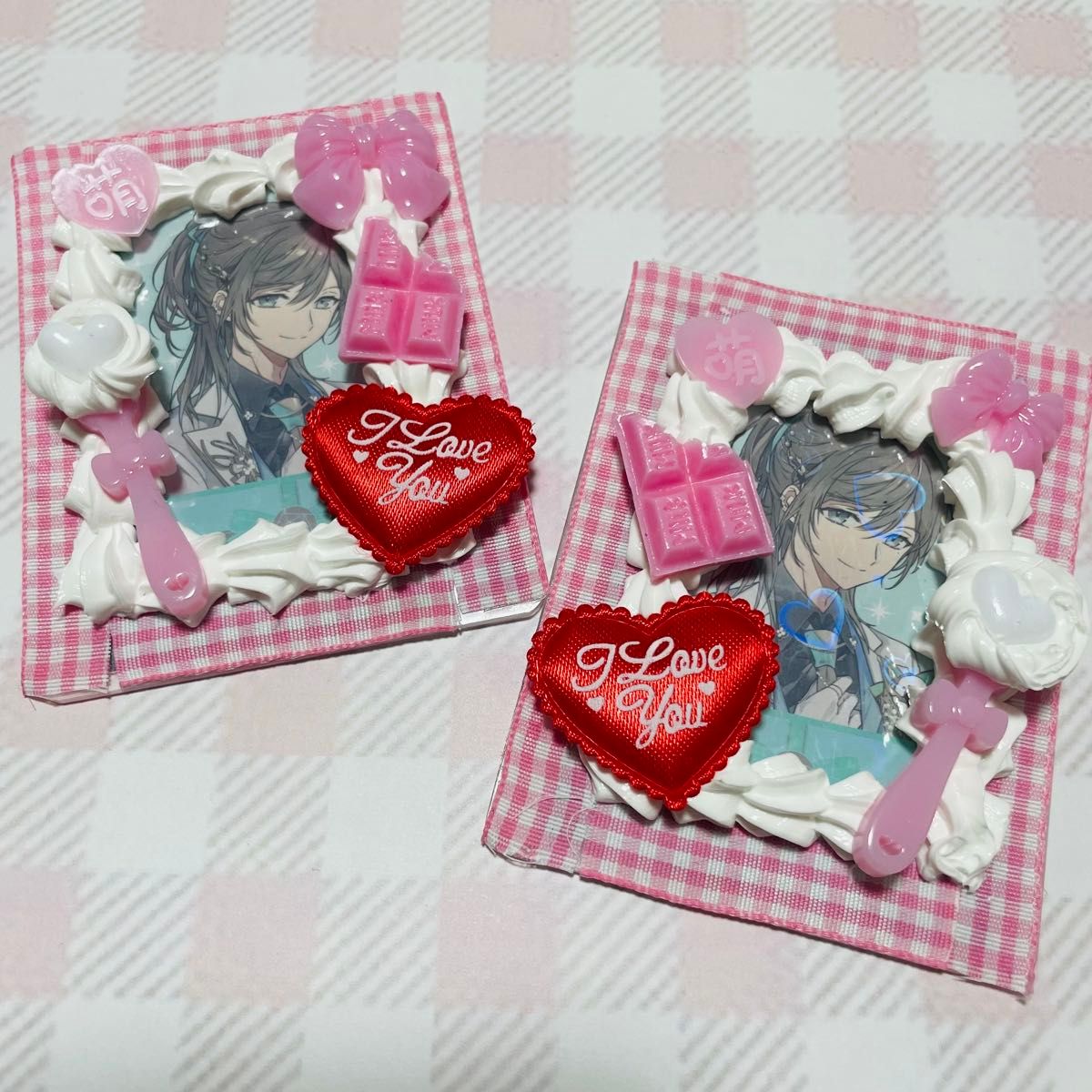 Hard Card Case Decor, Trading Card Case Decor, Pink, Mass Production Style, Heisei Girl, 2-Piece Set, Trading Card Case
