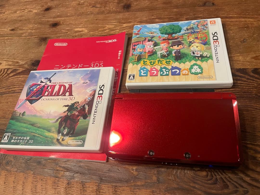 2012年 Nintendo 3DS 红色主机，带充电器，已测试