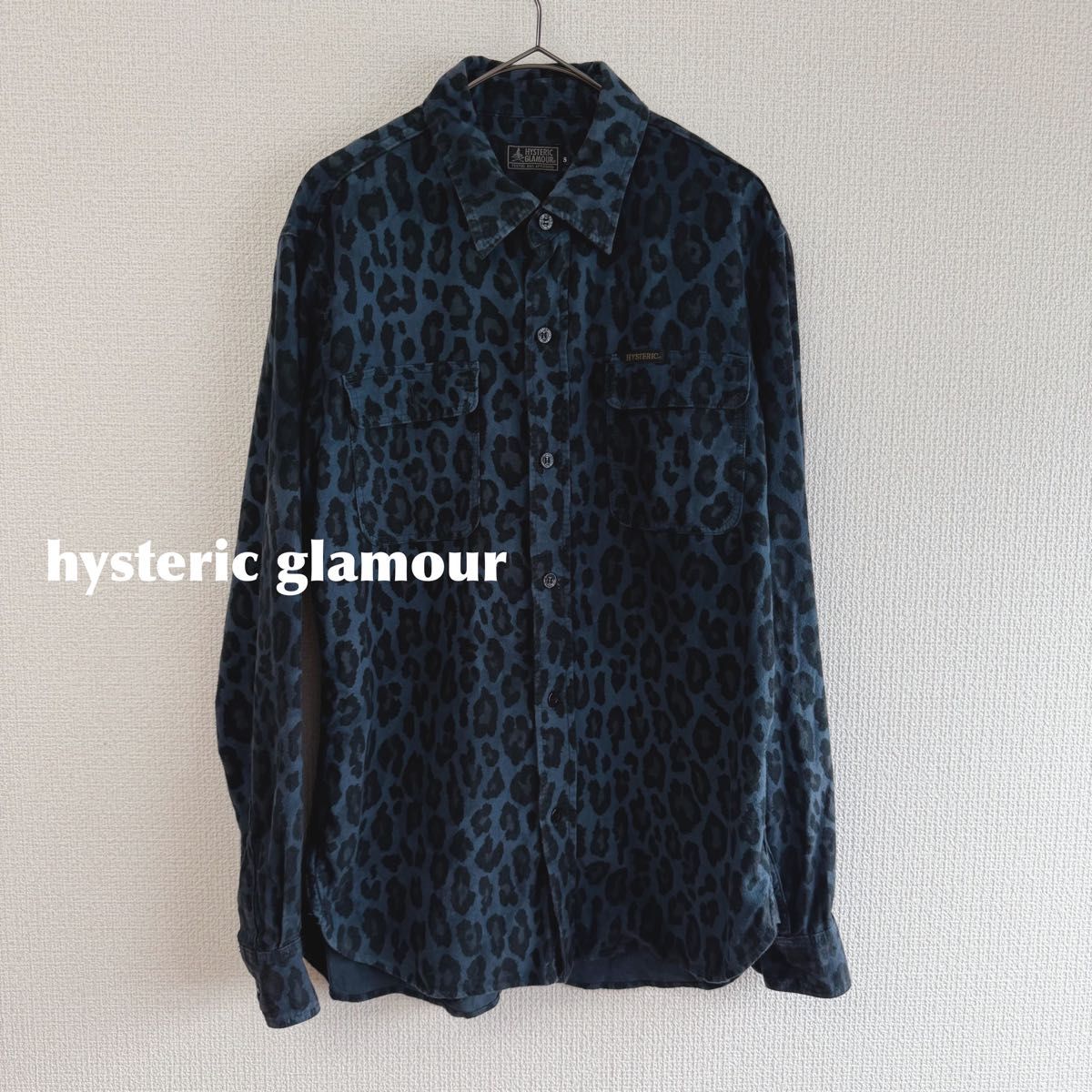 HYSTERIC GLAMOUR HG LEOPARD总柄长袖法兰绒衬衫歇斯底里魅力美乃滋p79