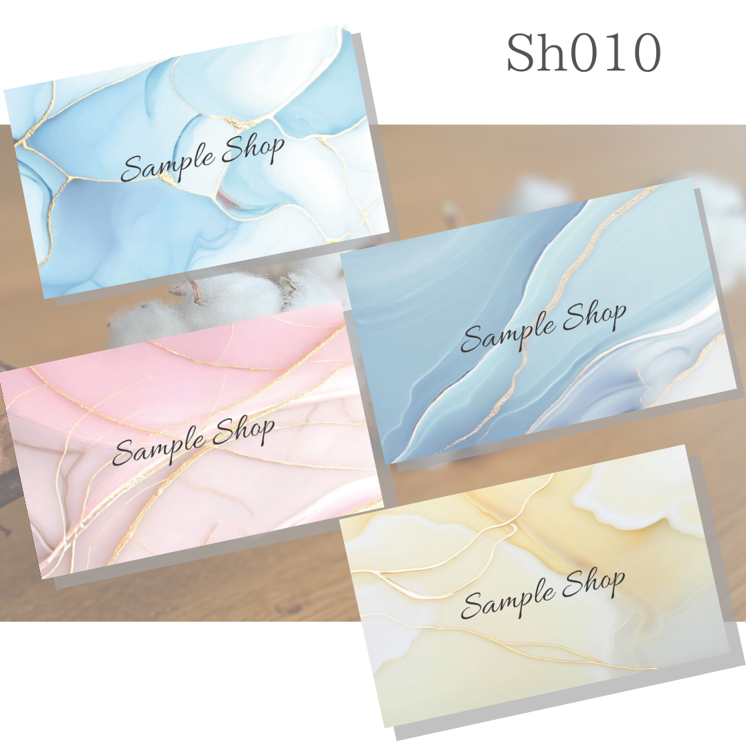 ♦︎♢sh010 商店卡 大理石纹 金色线条 感谢卡 首饰衬纸 91mmx55mm 名片尺寸 半定制 单面100张 优雅风 设计师款 清凉感