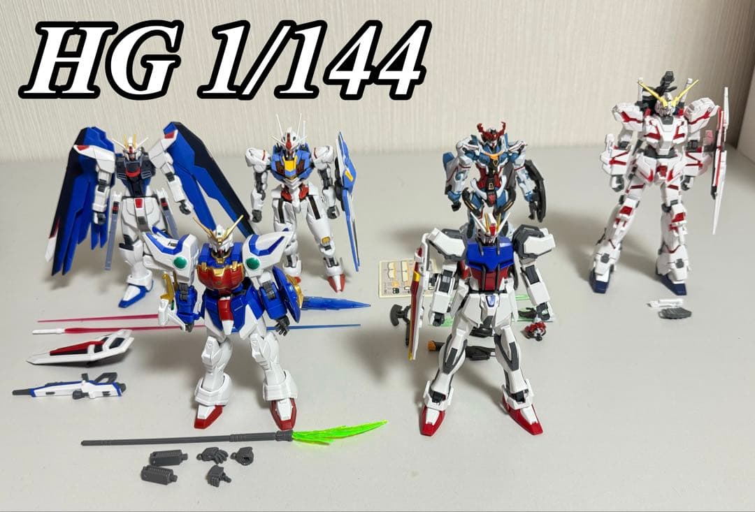 已组装HG 1/144冈普拉总结6体套装自由空气现实
