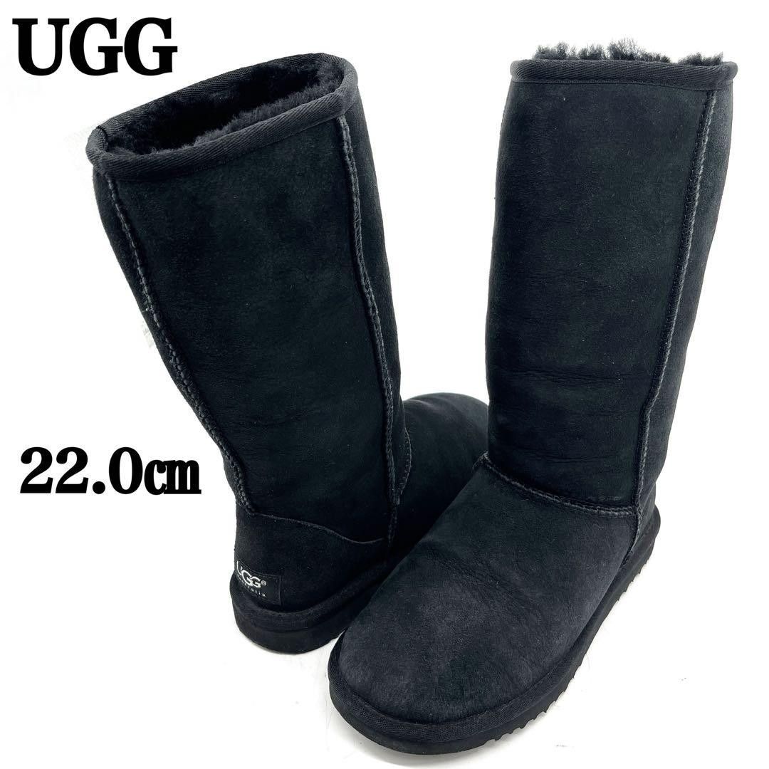 【已停产 22.0厘米】阿格 经典高筒 羊皮靴 黑色 UGG CLASSIC TALL 5815 W5