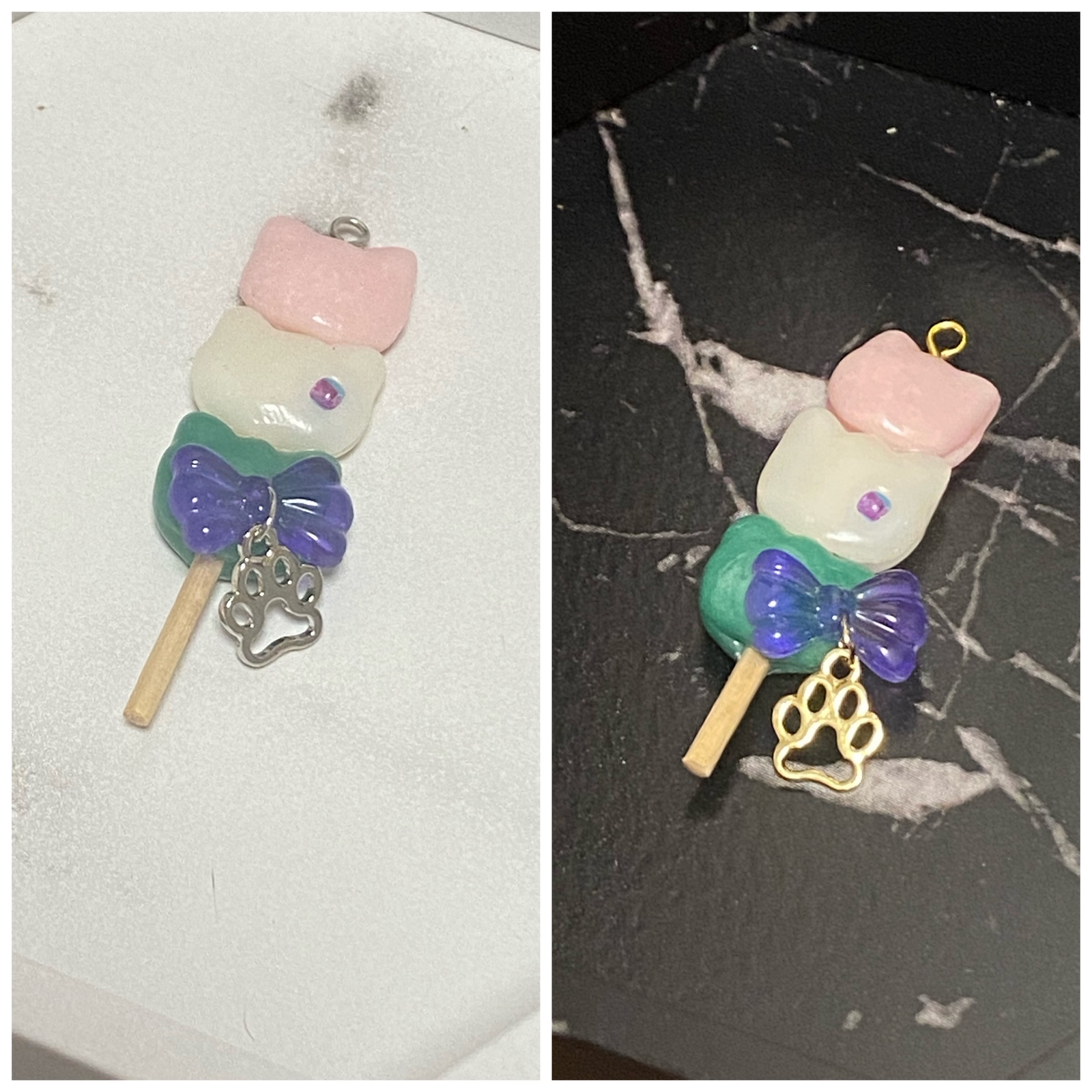 赏花团子 猫咪挂件 紫色