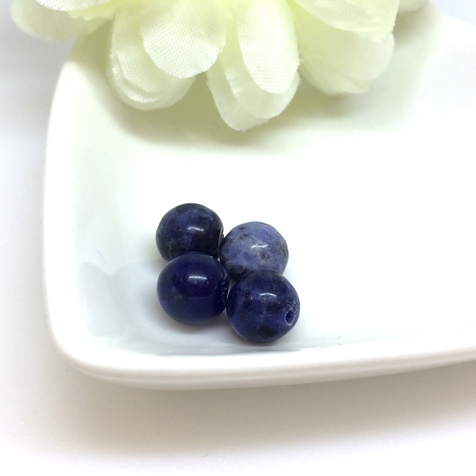 青金石 约 8mm 4粒1套装【天然石・素材】