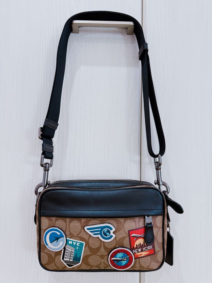 品相极佳 COACH Coach 标志性肩背包 NYC 贴布斜挎包