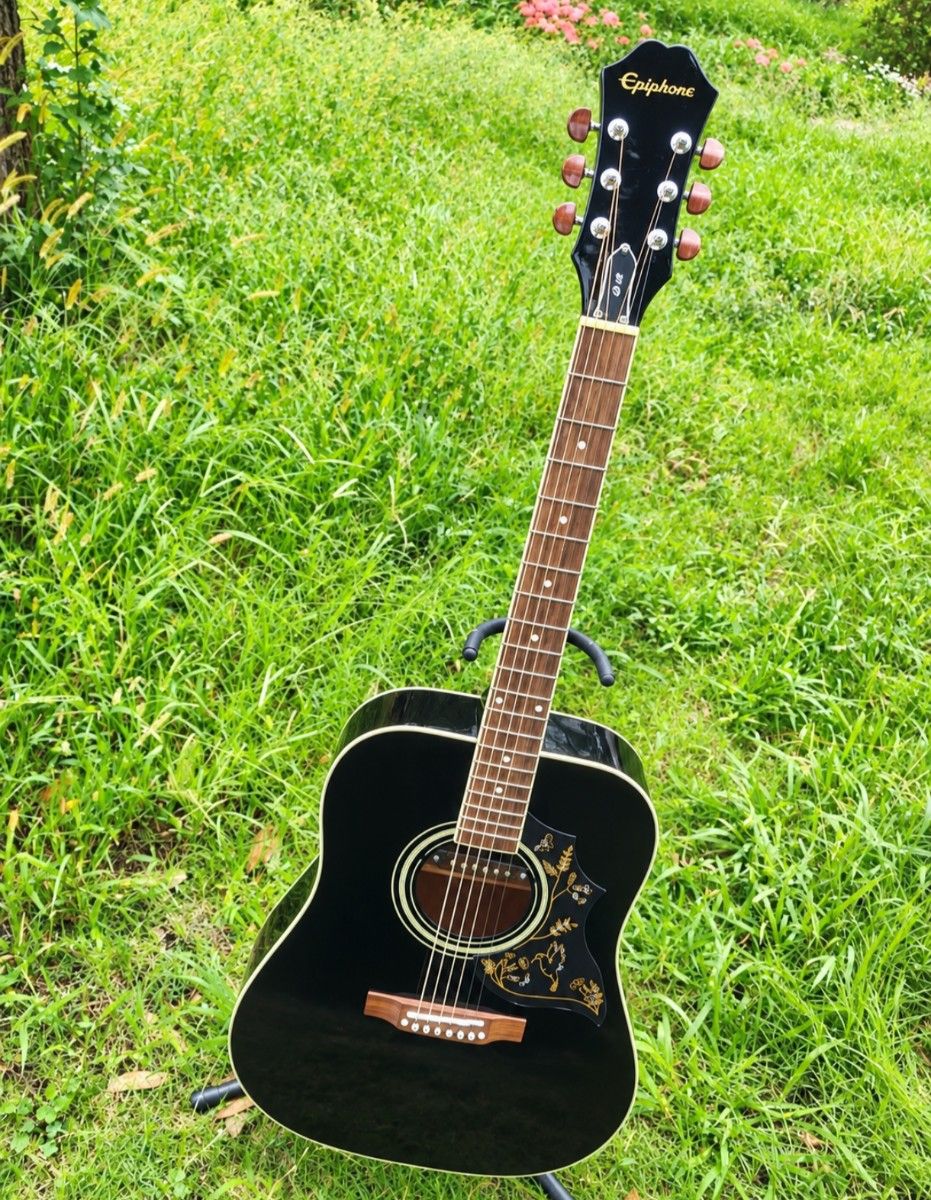 良好品 Epiphone DR-100 EB Black Hummingbird 带拾音器电箱吉他