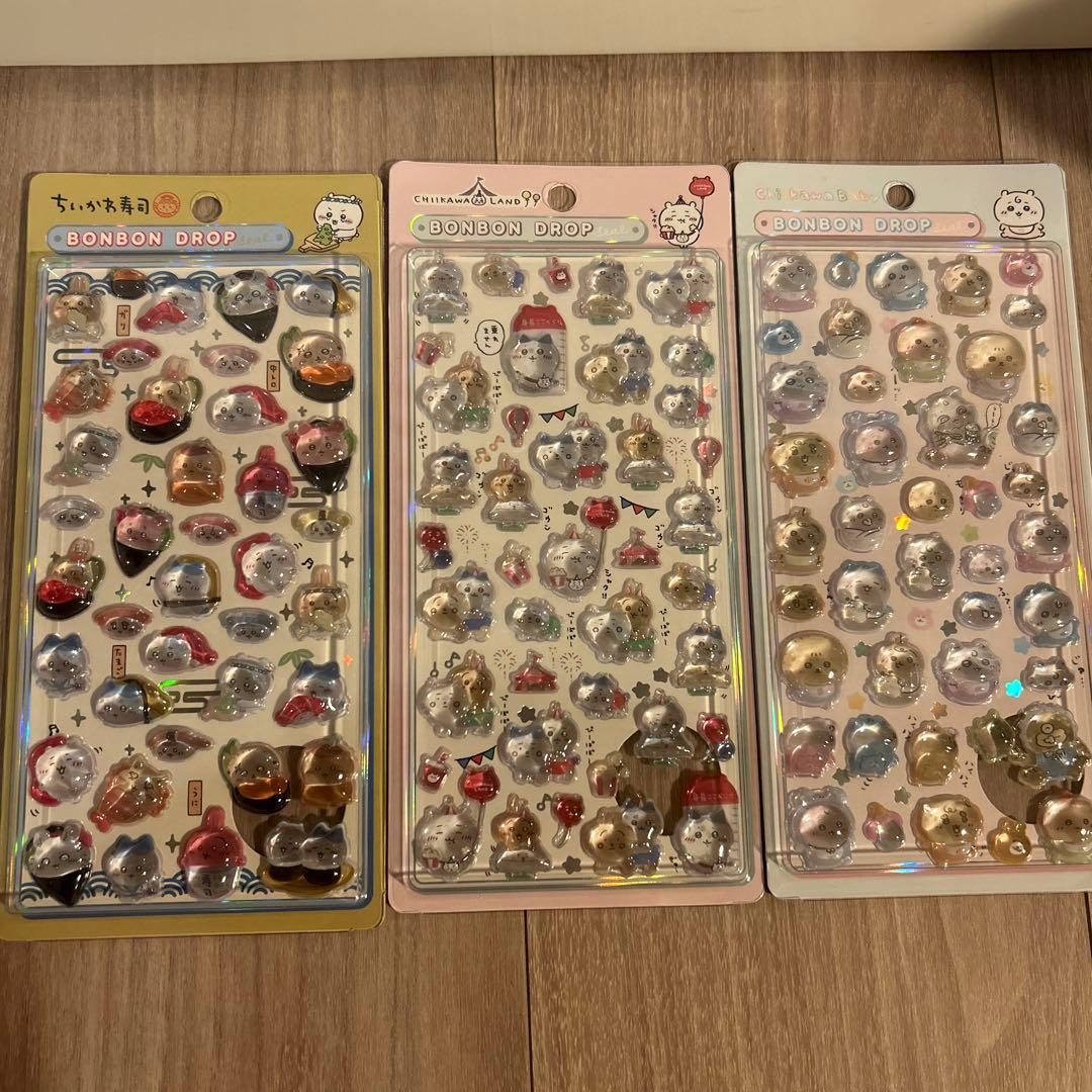 【正品/全新】ちいかわ 泡泡糖滴胶贴纸 3件套