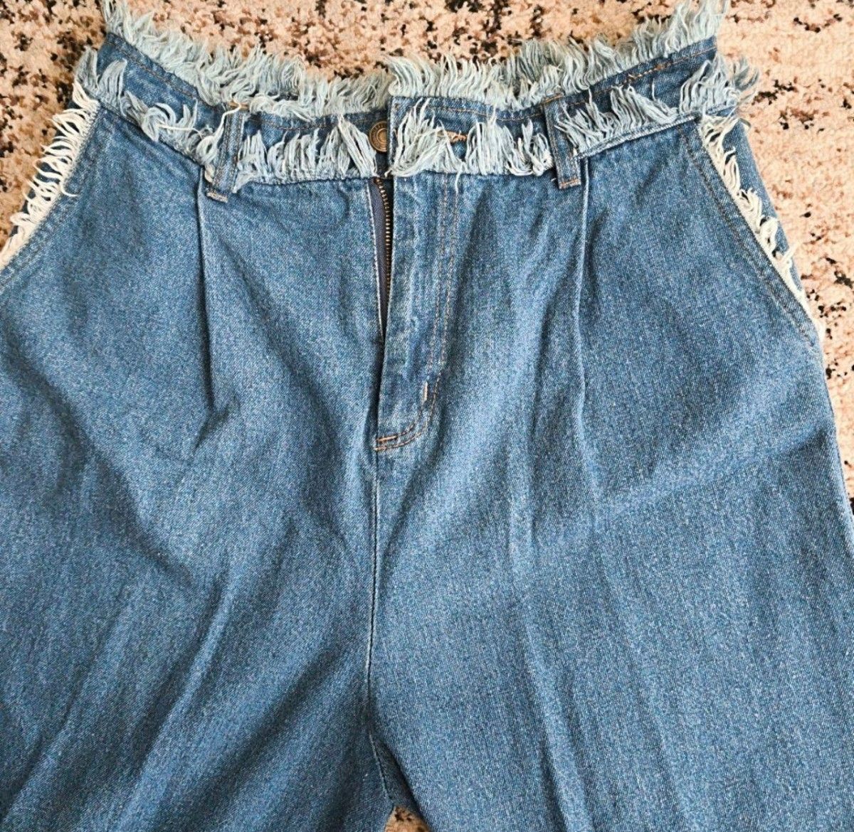 【Riche glamour】流苏宽腿牛仔裤 M码 100%棉