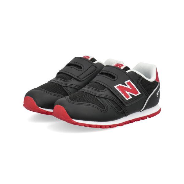 new balance ニューバランス I373 ベビースニーカー 子供靴 ワンベルト キッズシューズ ストラップ I3734ED ブラック/レッド