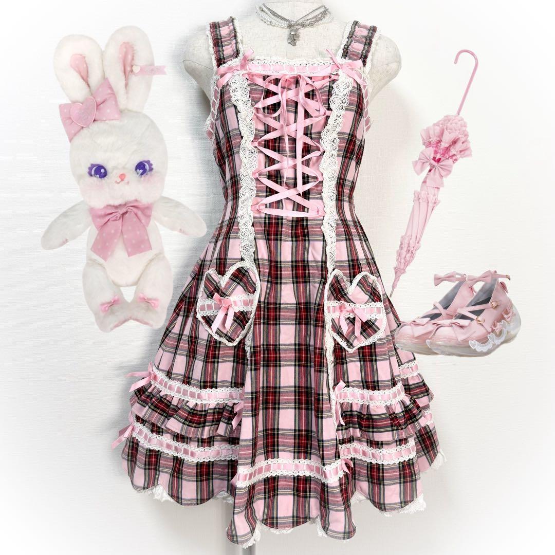 Y2K ❤️ 00s Angelic Pretty 心形口袋背带裙