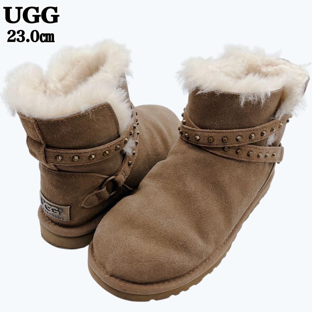 【稀有 23.0cm】UGG Emersen 羊毛皮靴 铆钉款 栗色 UGG Emersen 1005759