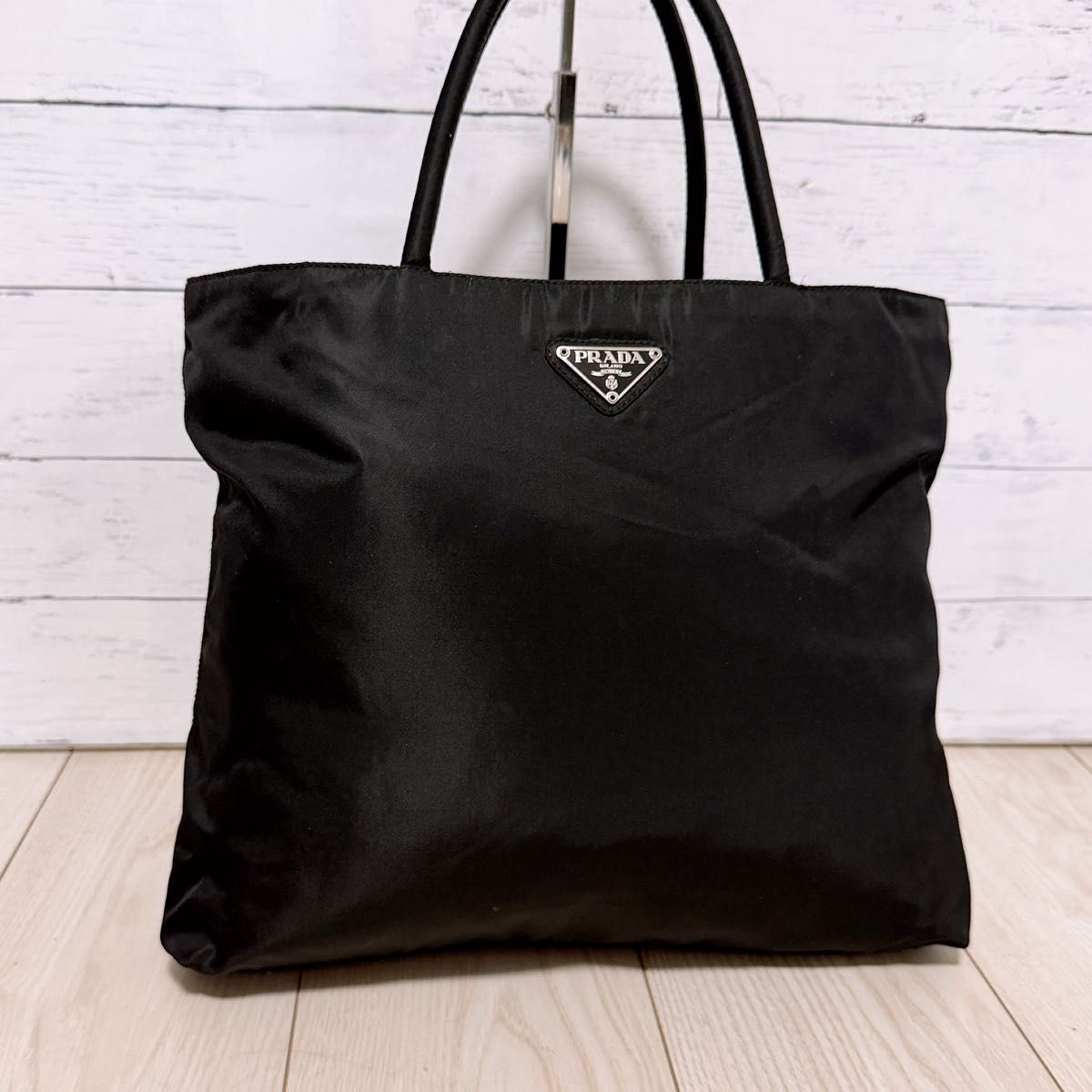 “品相极佳” PRADA(普拉达)托特包 尼龙 黑色