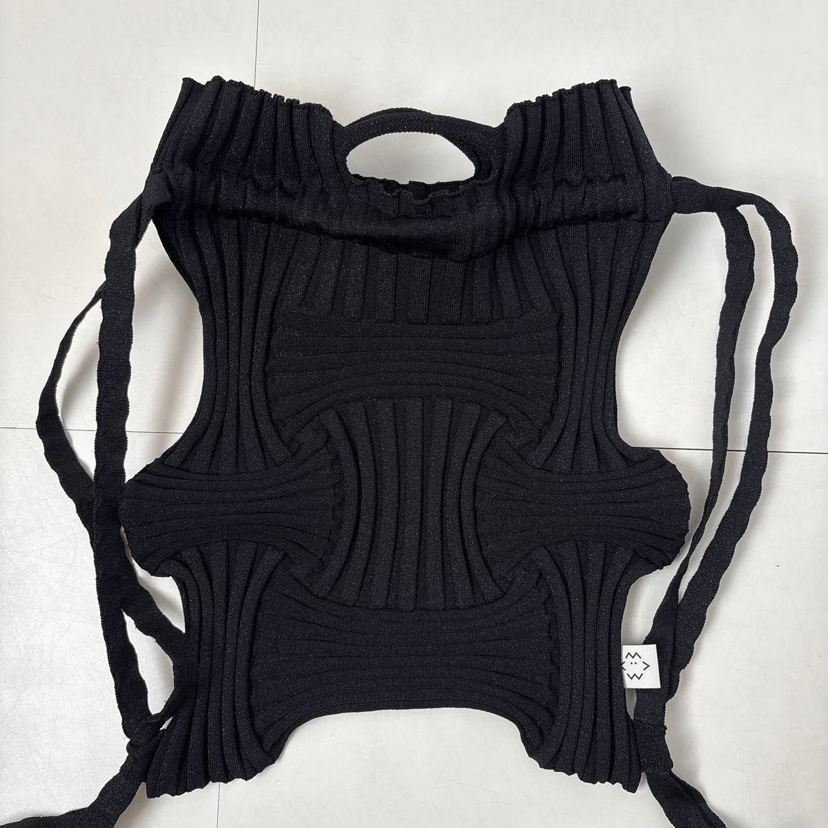 PLEATS MAMA Pleated Mama Backpack Tote Bag Black