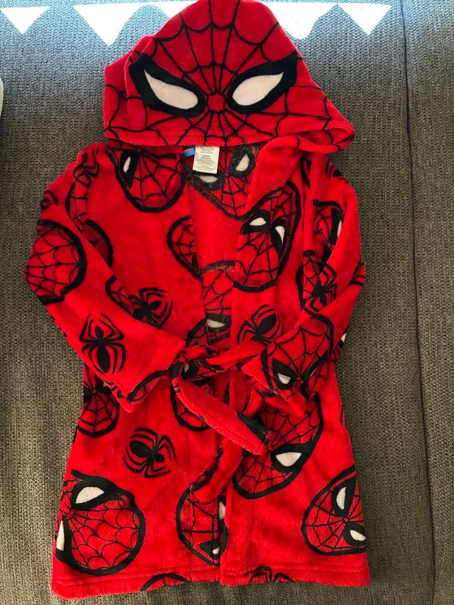 MARVEL スパイダーマン フード付きバスローブ ガウン なりきり キッズ