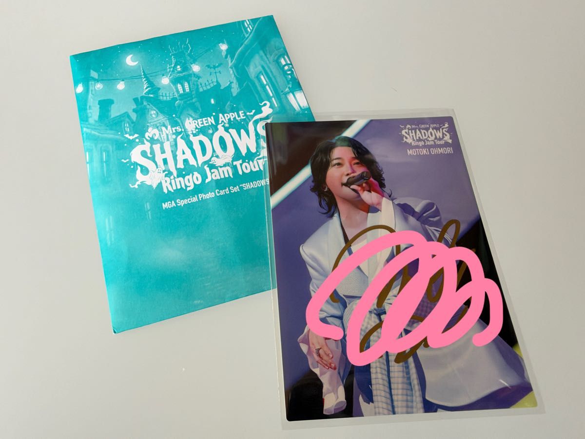 Mrs. GREEN APPLE 大森元貴 もっくん 亲笔签名照片卡 Mrs. フォトカード SHADOWS シャドウズ