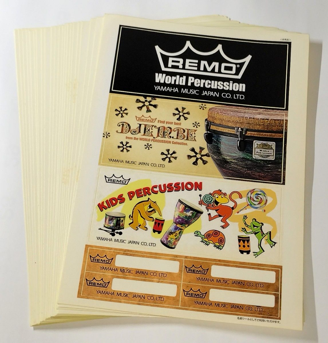 REMO World Percussion贴纸雅马哈音乐日本