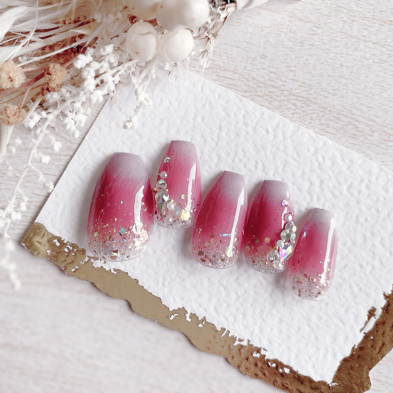 Dull Magenta Double Gradient Nail