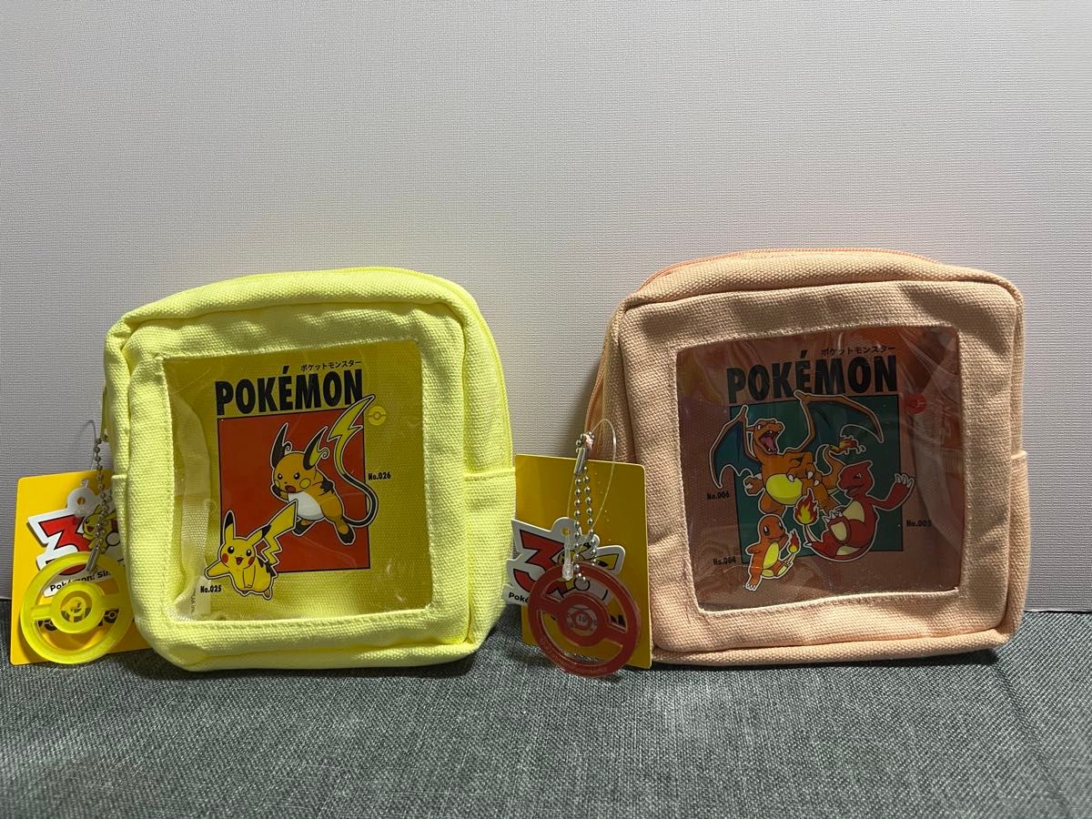 3COINS ポケモン30周年 ミニポーチ 2点セット ピカチュウ リザードン