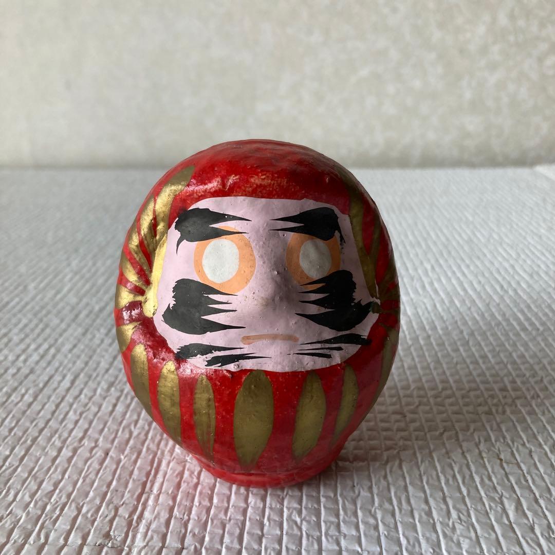 TS16 Traditional Craft Red Daruma Ornament Lucky Charm for Good Fortune, Business Prosperity, and Exam Success