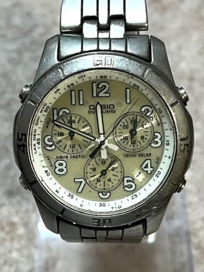 Casio Overland Radio-Controlled Solar Men's Watch, Non-Working, Junk Condition