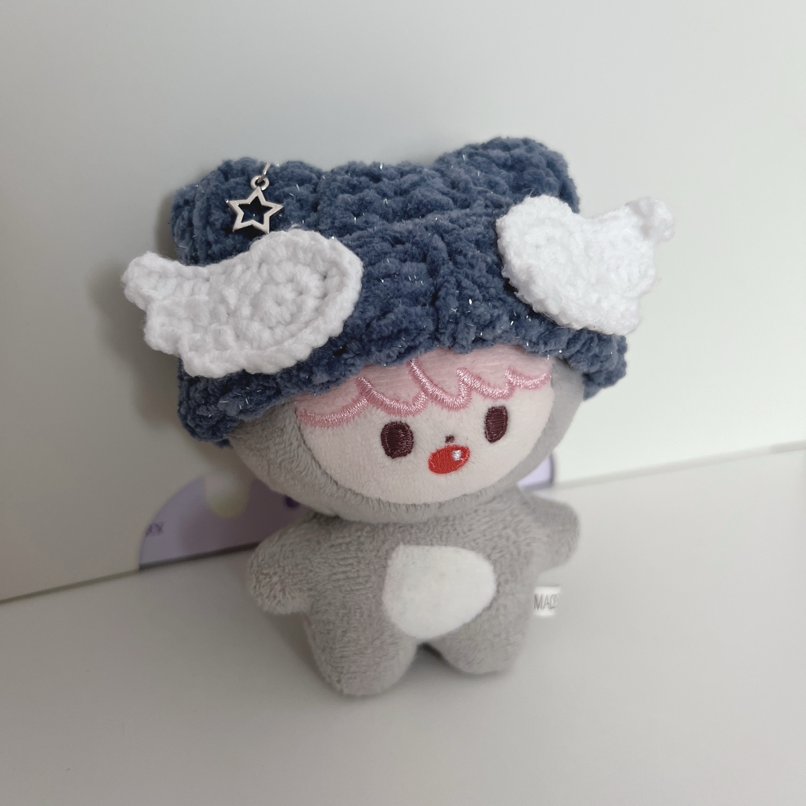 猫耳帽子 毛绒服装 10厘米 星星 羽毛 愿望核心 蓝色亮片