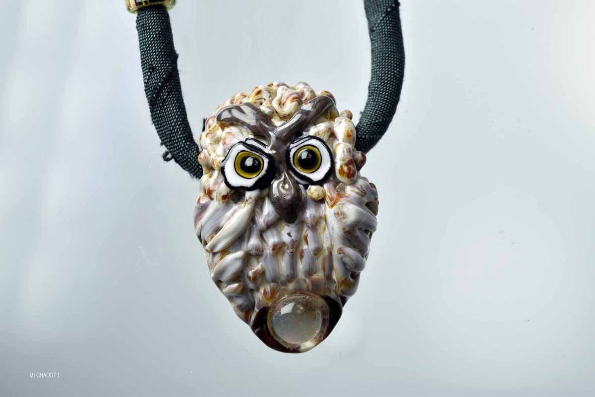 猫头鹰吊坠 Owl玻璃艺术吊坠 12884-451