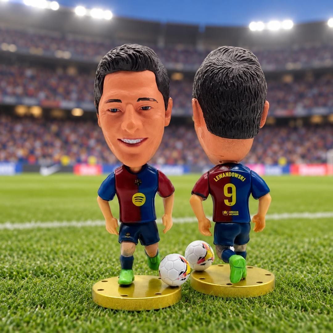 Lewandowski Barcelona Soccer Figure Bobblehead