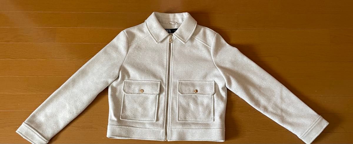 ZARA 短款拉链夹克 米色 女款