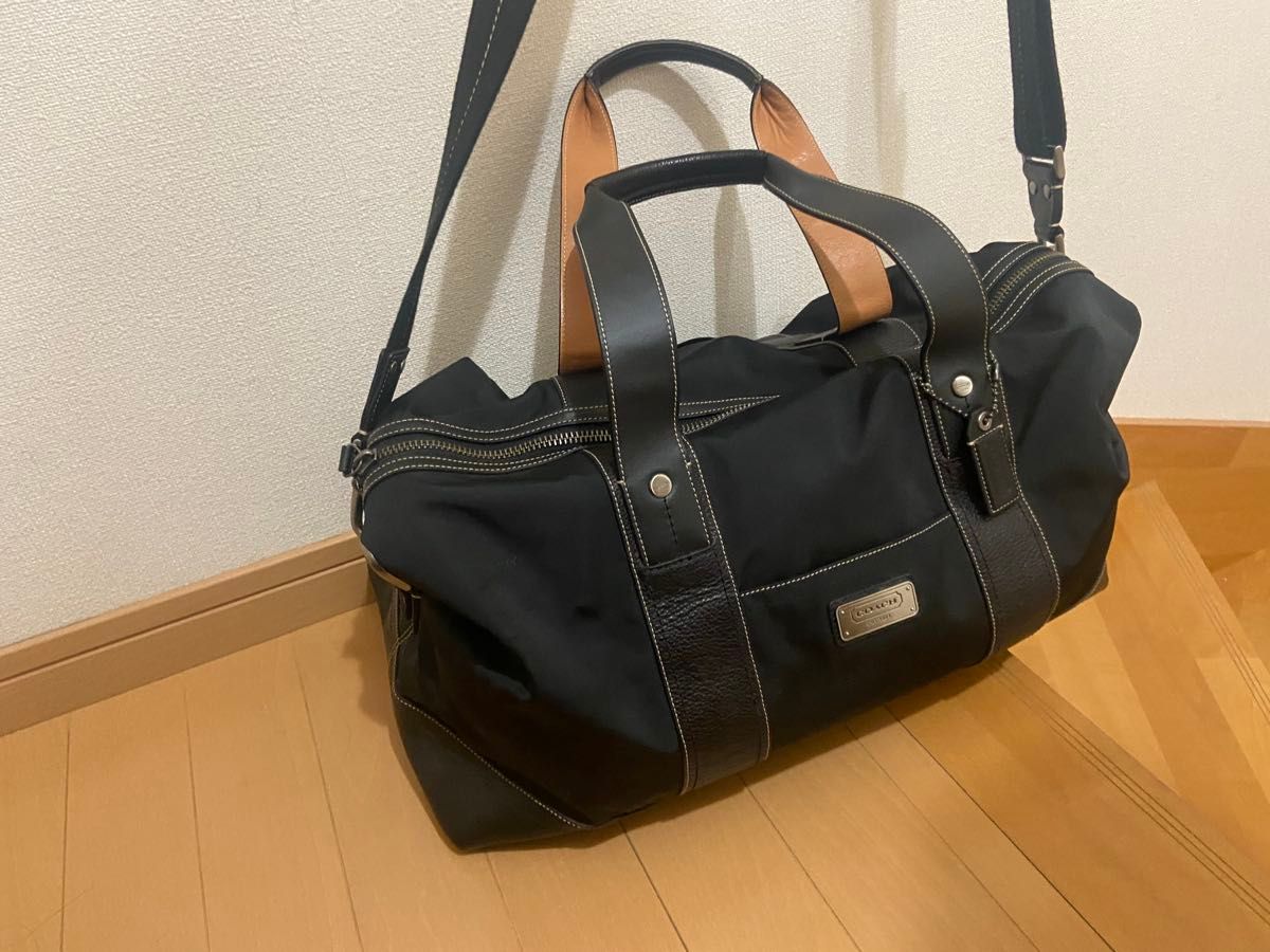 COACH 柯尔驰 两用波士顿包 黑色 尼龙 皮革 男士